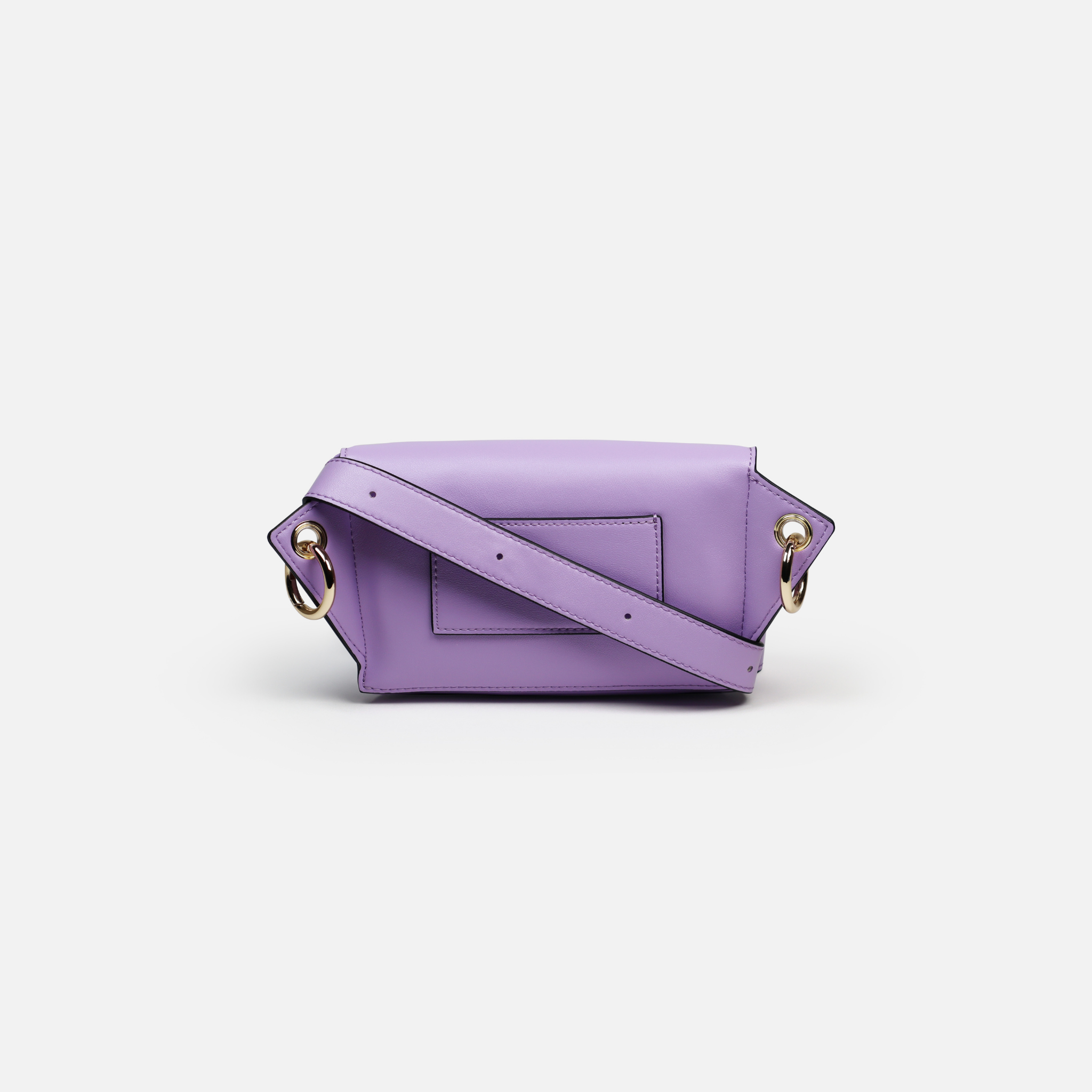 LOM Australia Leia Belt Bag in lilac. Back side with card pocket to fit three cards.