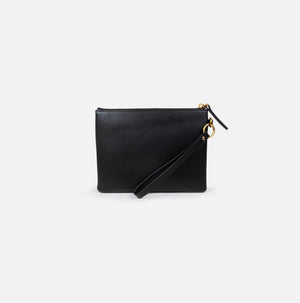 LOM Australia | Luna Clutch bag in premium, vegan, black cactus leather. 