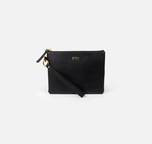 LOM Australia | Luna Clutch bag in premium, vegan, black cactus leather. 